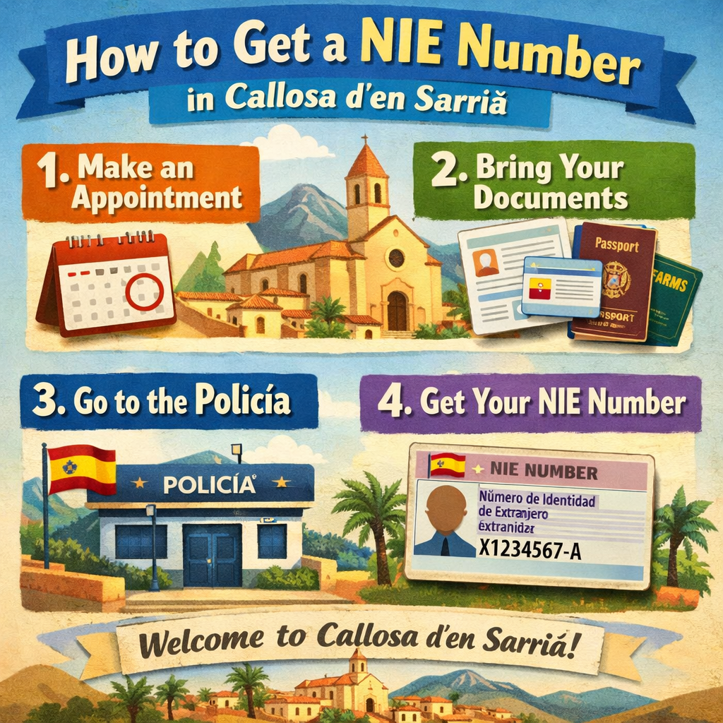 How to get a NIE Number appointment in callosa den sarria spain