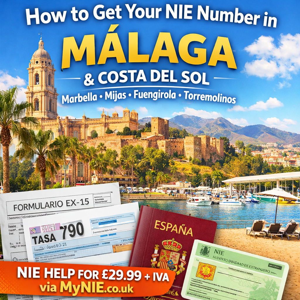 NIE NUMBER MALAGA GUIDE 2026 SHOWING HOE TO GET A NIE NUMBER IN MALAGA 