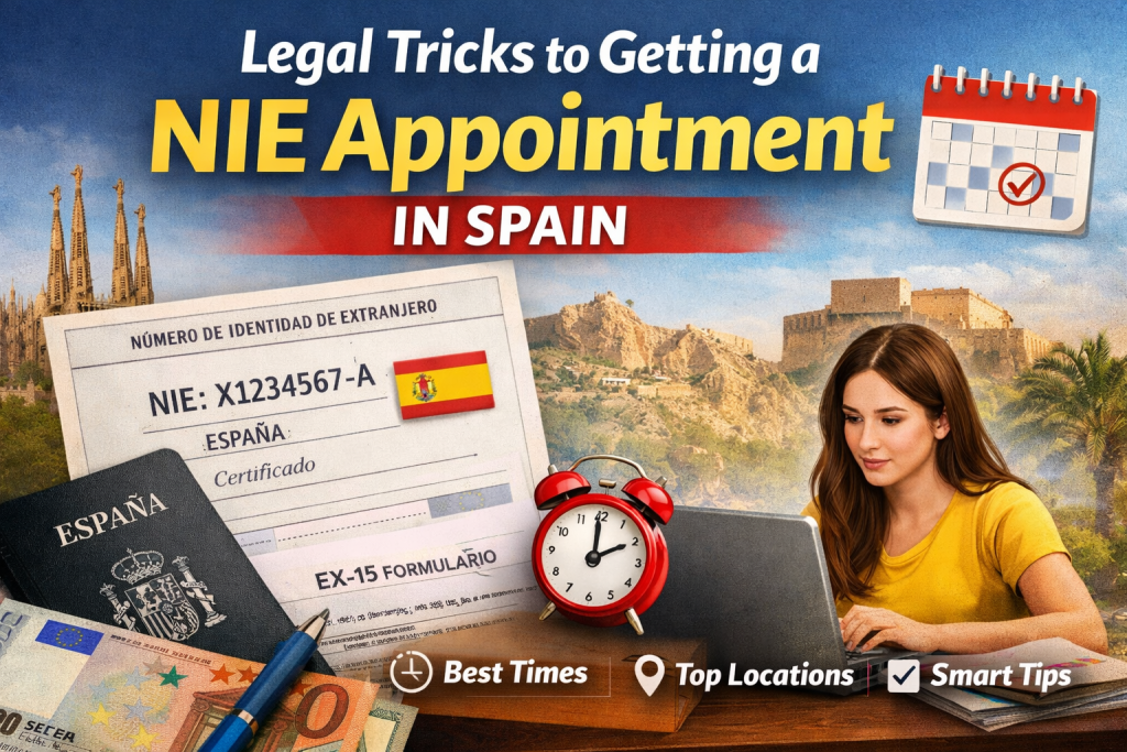 A photo showing legal tricks for getting a NIE NUMBER in Spain.